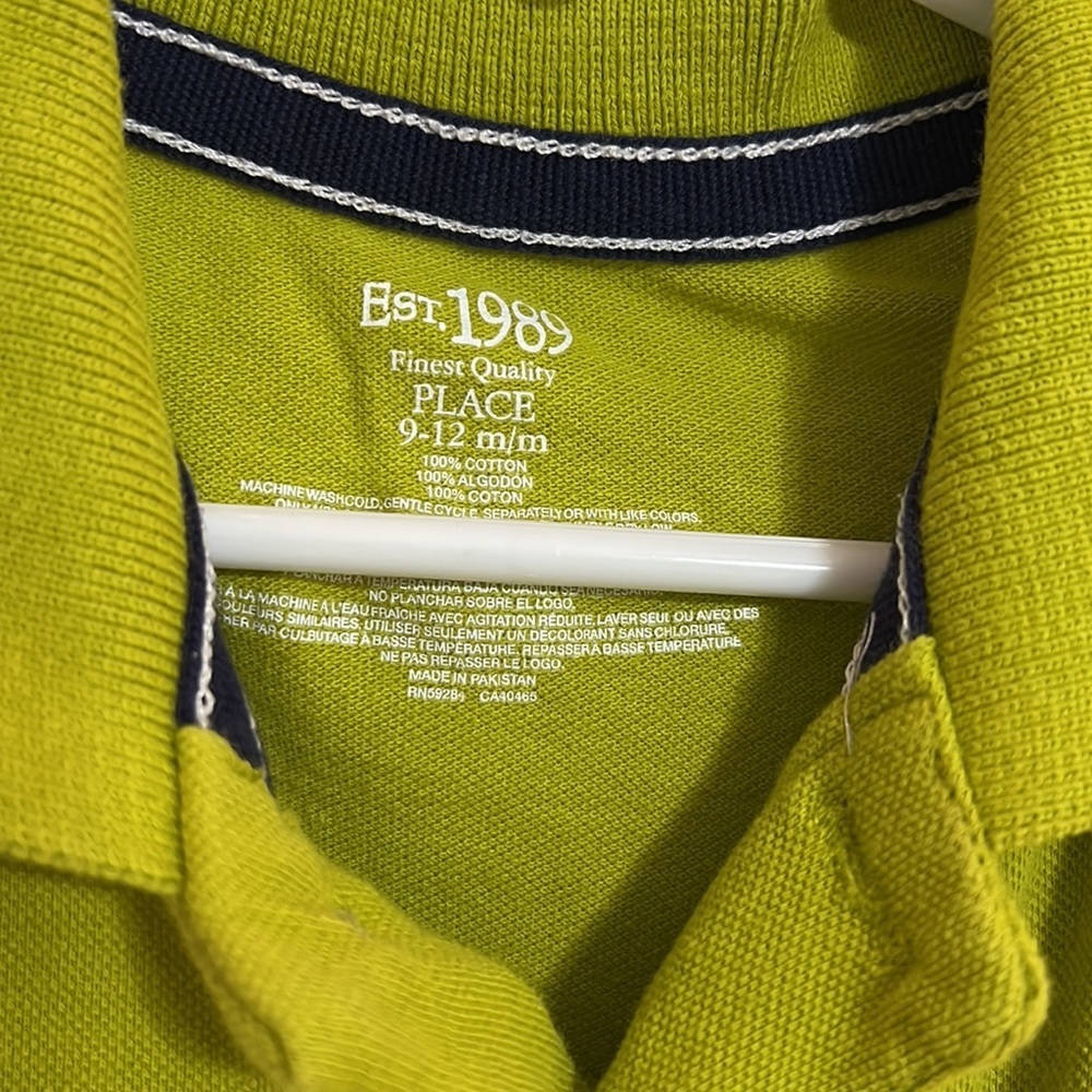 Toddler Boys The Childrens Place 9-12 Mos Short Sleeve Polo Green - Picture 3 of 4